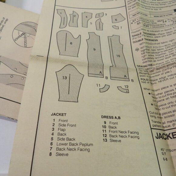 butterick 5171 sewing pattern EASY dress, jacket UNCUT - Picture 6 of 12